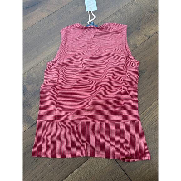 ModCloth Striped Scoop Neck Knotted Moxie Knit Tank Top Red Womens Sz XXS NWT - Picture 2 of 9